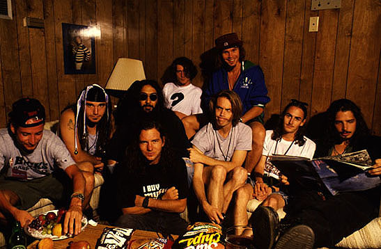 Pearl Jam and Soundgarden during Lollapalooza '92